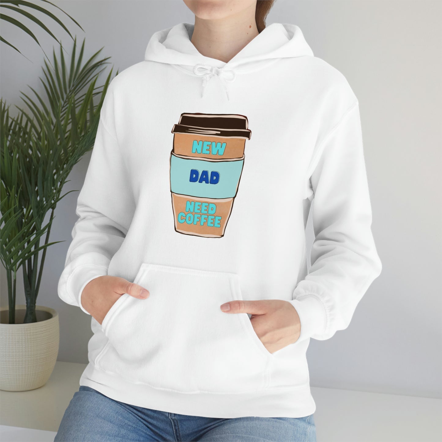 New Dad Need Coffee Hoodie Unisex Heavy Blend Hooded Sweatshirt