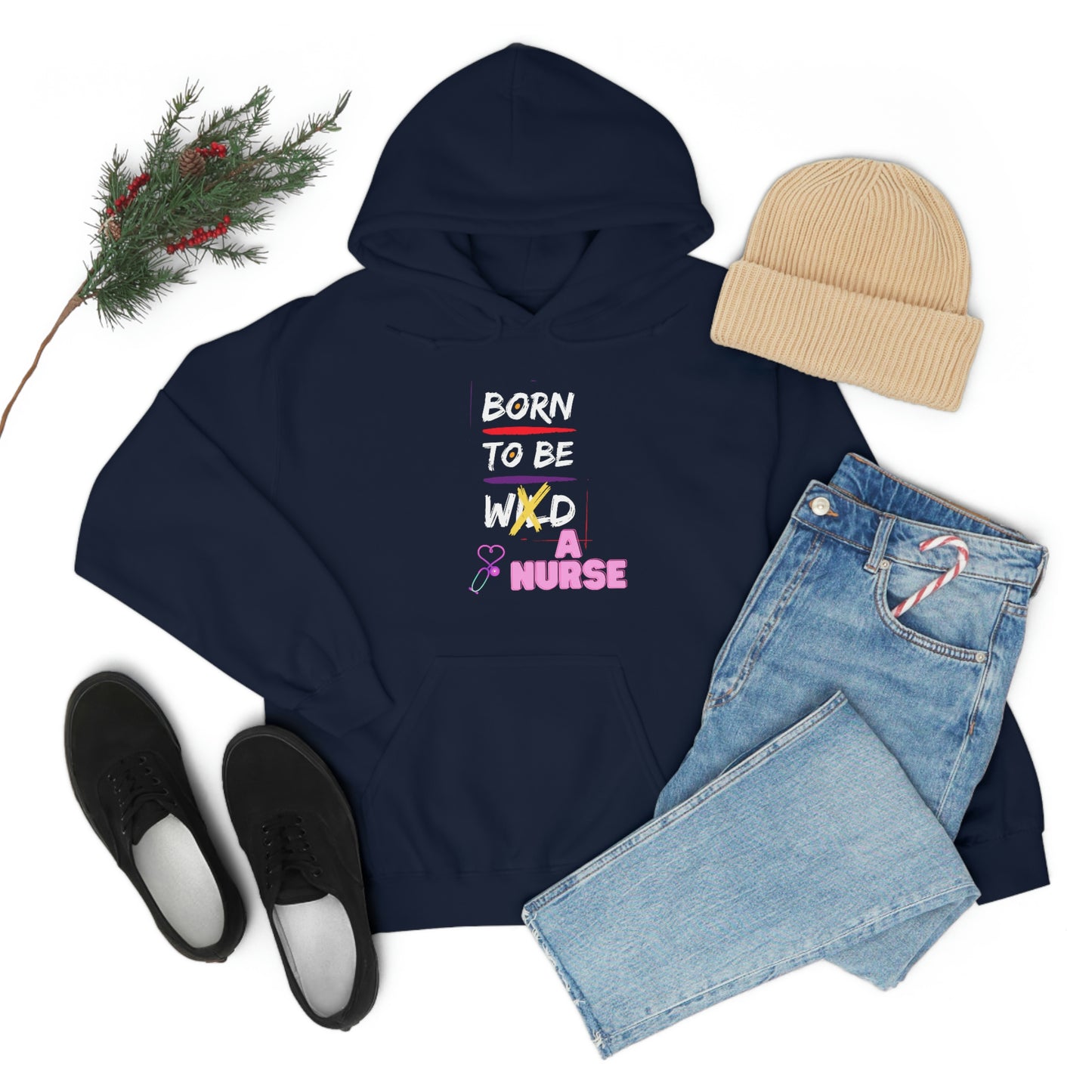 Born To Be A Nurse Unisex Heavy Blend Hooded Sweatshirt