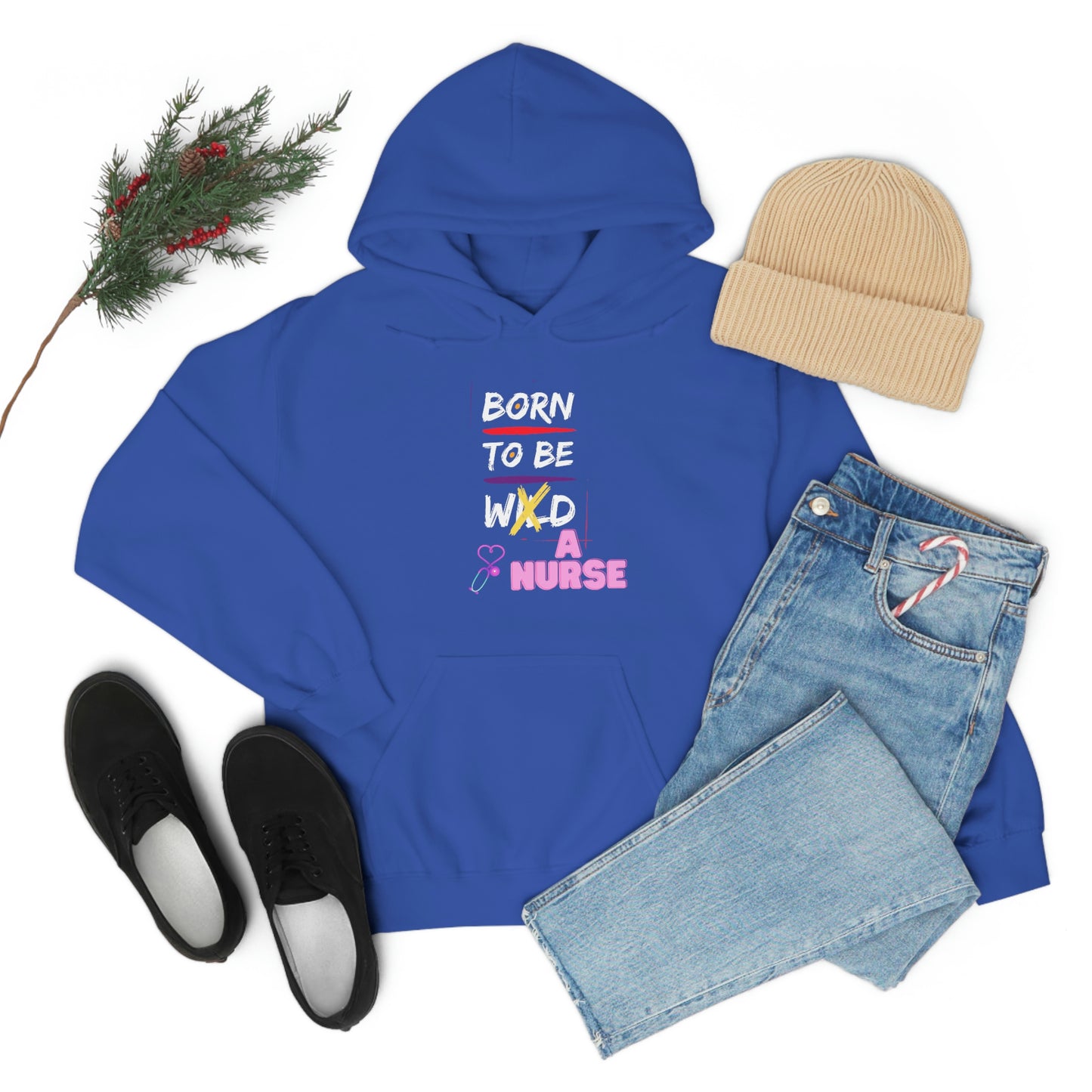 Born To Be A Nurse Unisex Heavy Blend Hooded Sweatshirt