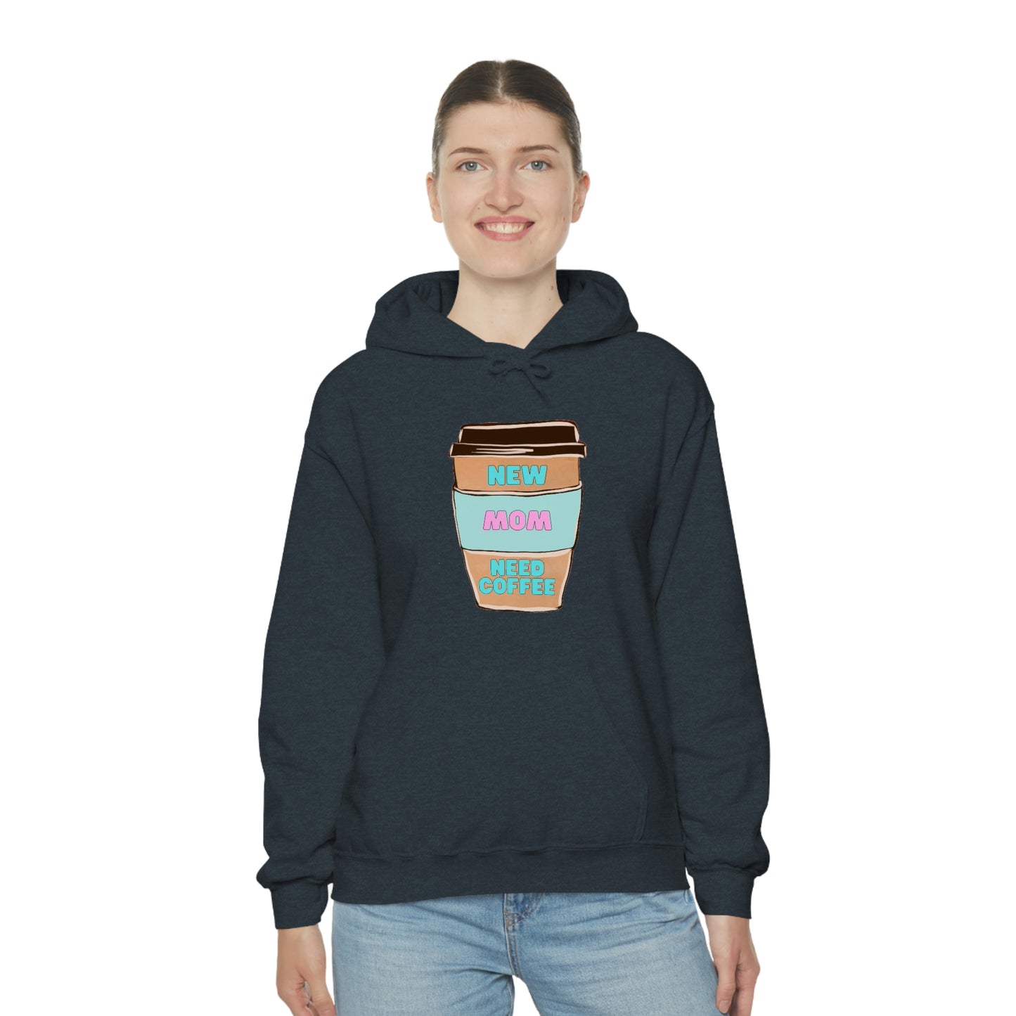 New Mom Need Coffee Unisex Heavy Blend Hooded Sweatshirt Hoodie