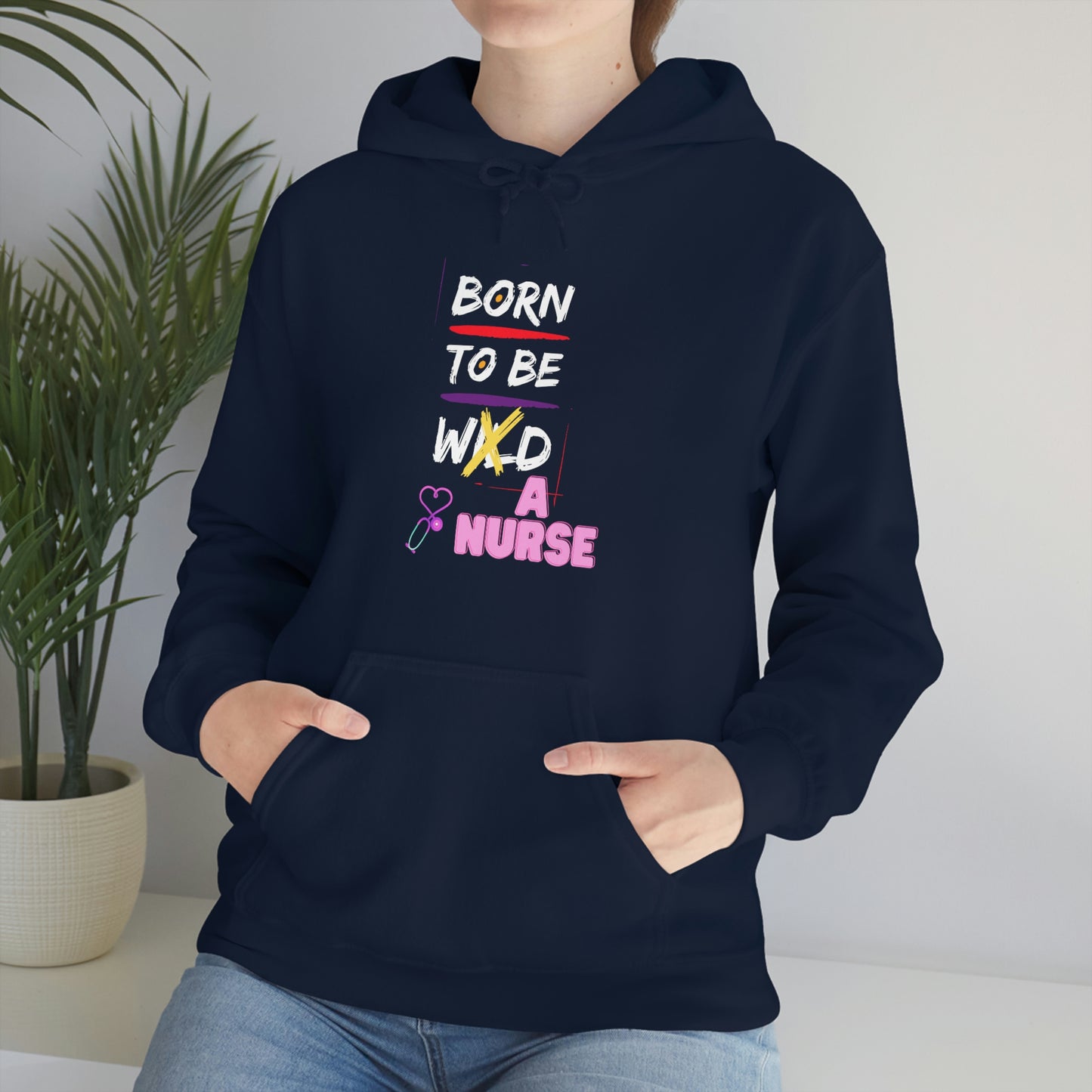 Born To Be A Nurse Unisex Heavy Blend Hooded Sweatshirt