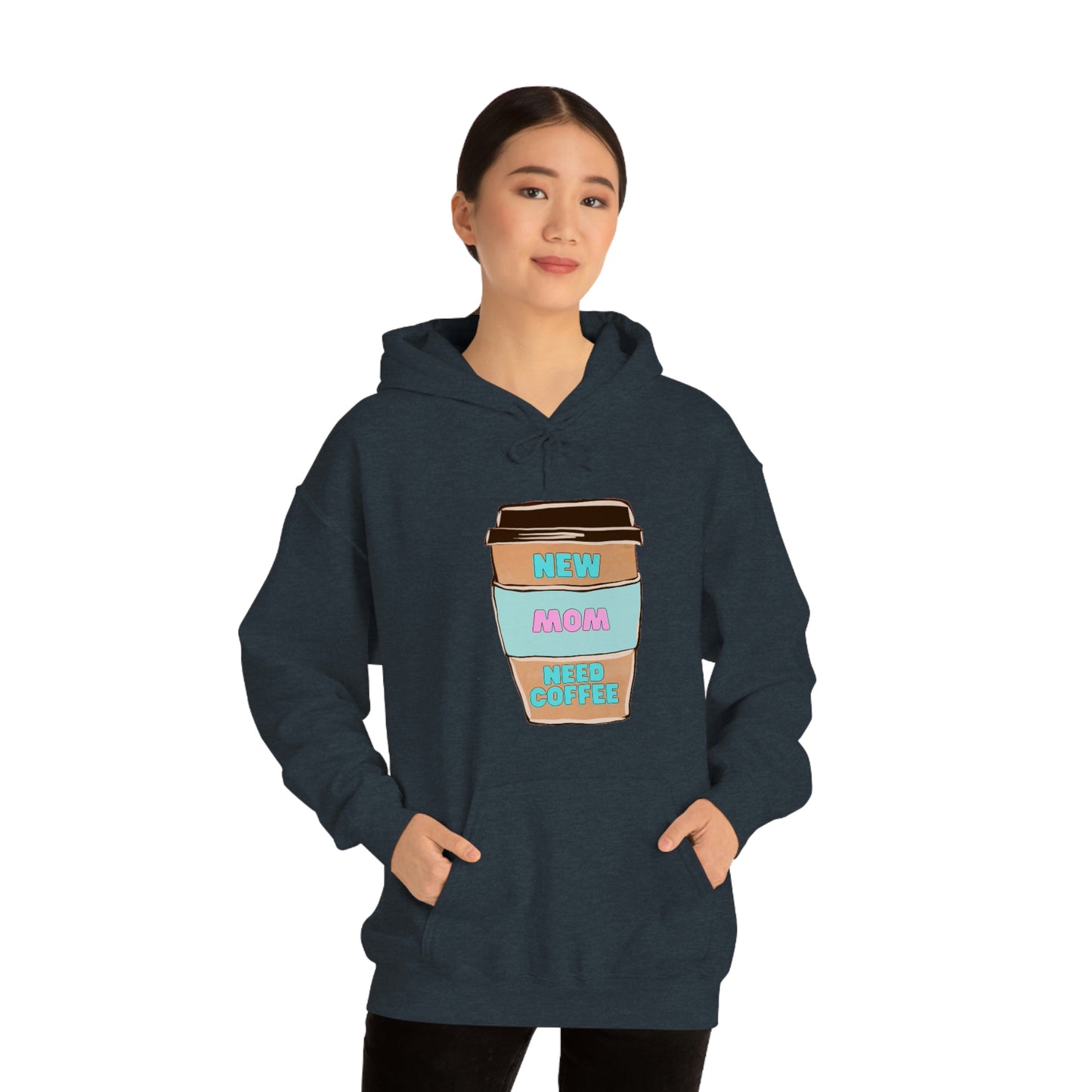 New Mom Need Coffee Unisex Heavy Blend Hooded Sweatshirt Hoodie