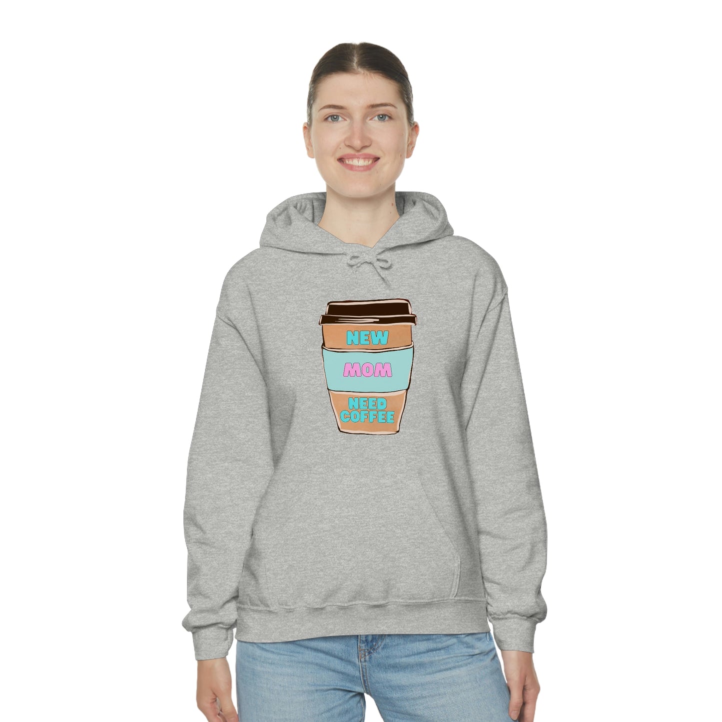 New Mom Need Coffee Unisex Heavy Blend Hooded Sweatshirt Hoodie