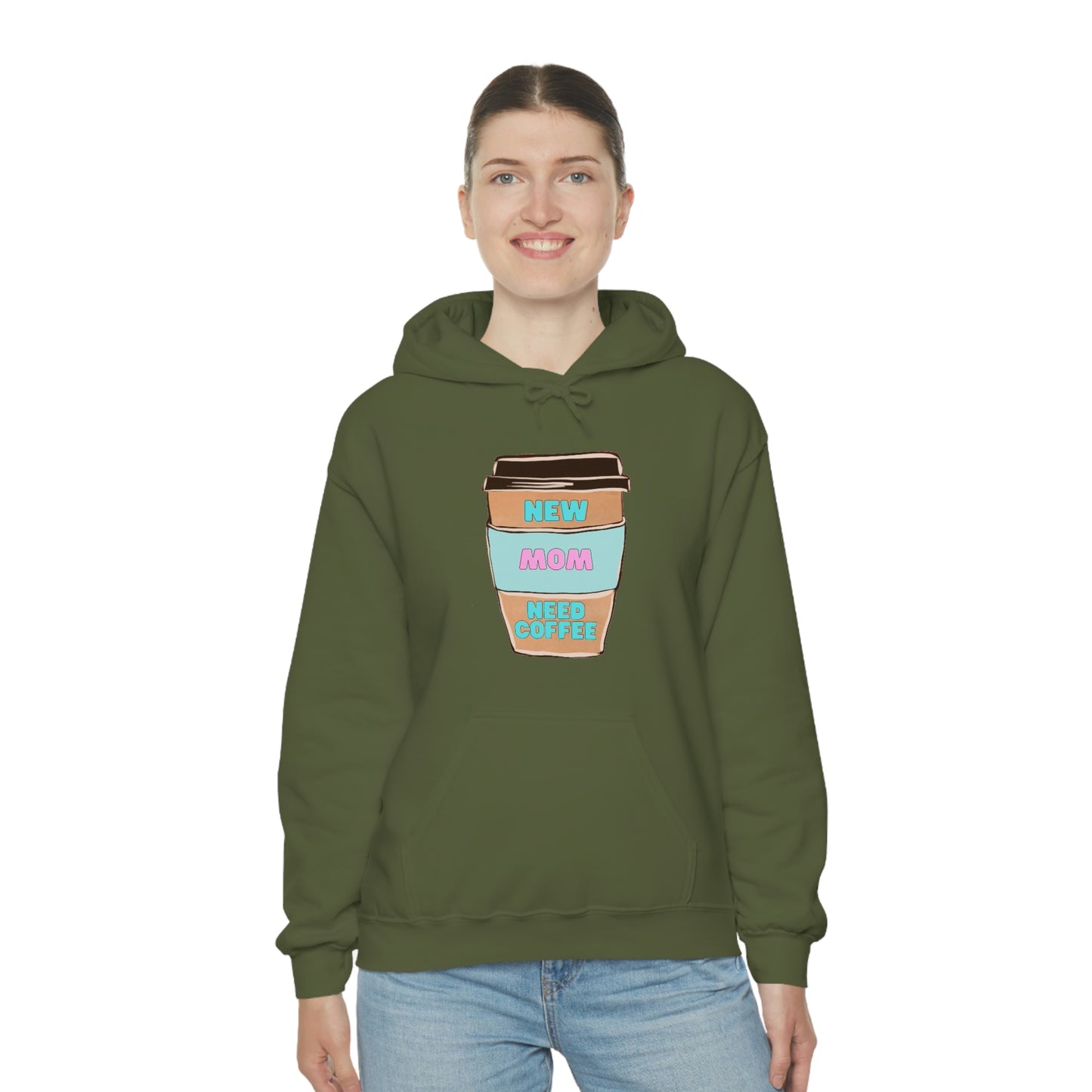 New Mom Need Coffee Unisex Heavy Blend Hooded Sweatshirt Hoodie