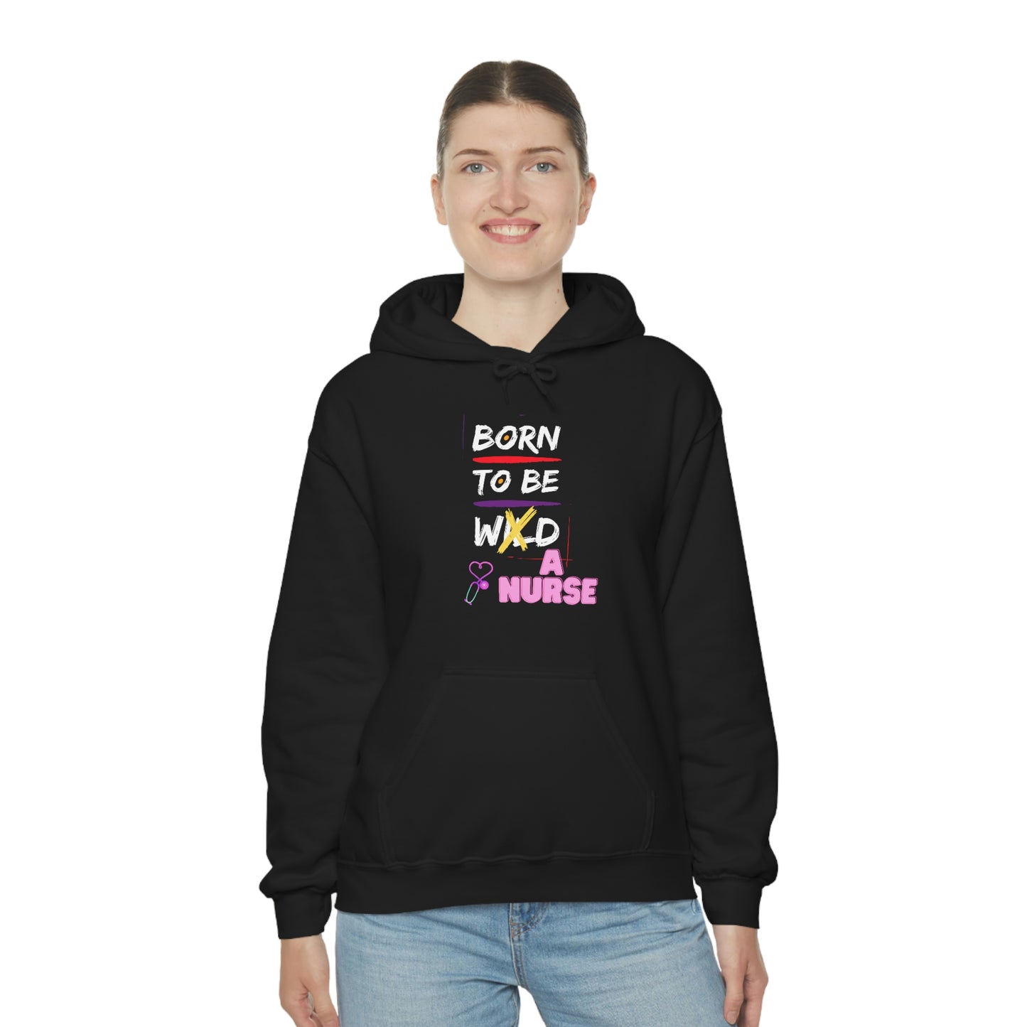 Born To Be A Nurse Unisex Heavy Blend Hooded Sweatshirt