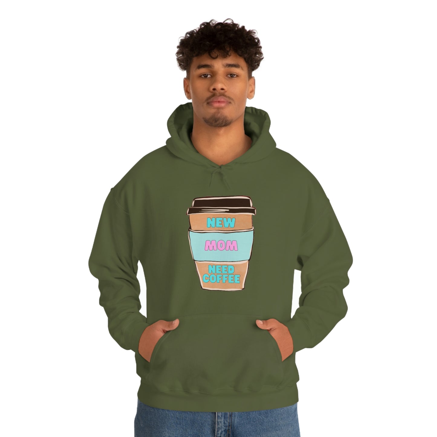 New Mom Need Coffee Unisex Heavy Blend Hooded Sweatshirt Hoodie