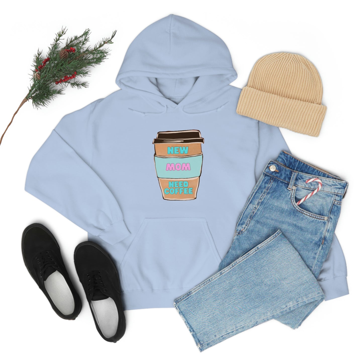New Mom Need Coffee Unisex Heavy Blend Hooded Sweatshirt Hoodie