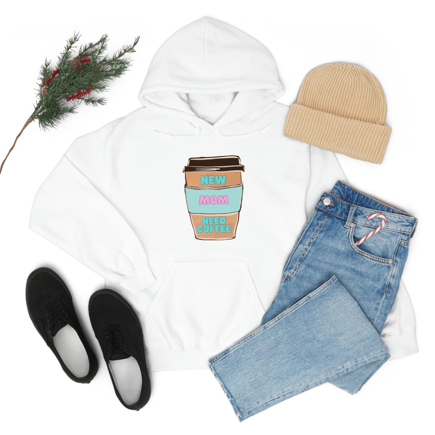 New Mom Need Coffee Unisex Heavy Blend Hooded Sweatshirt Hoodie