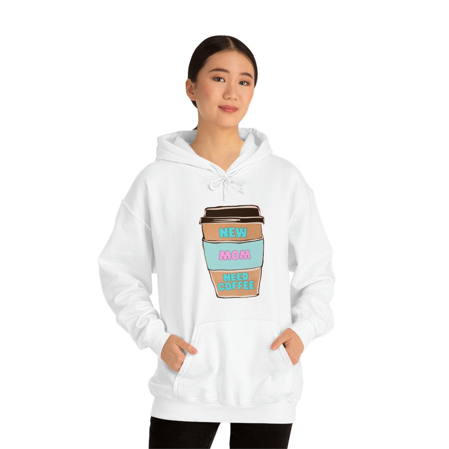 New Mom Need Coffee Unisex Heavy Blend Hooded Sweatshirt Hoodie
