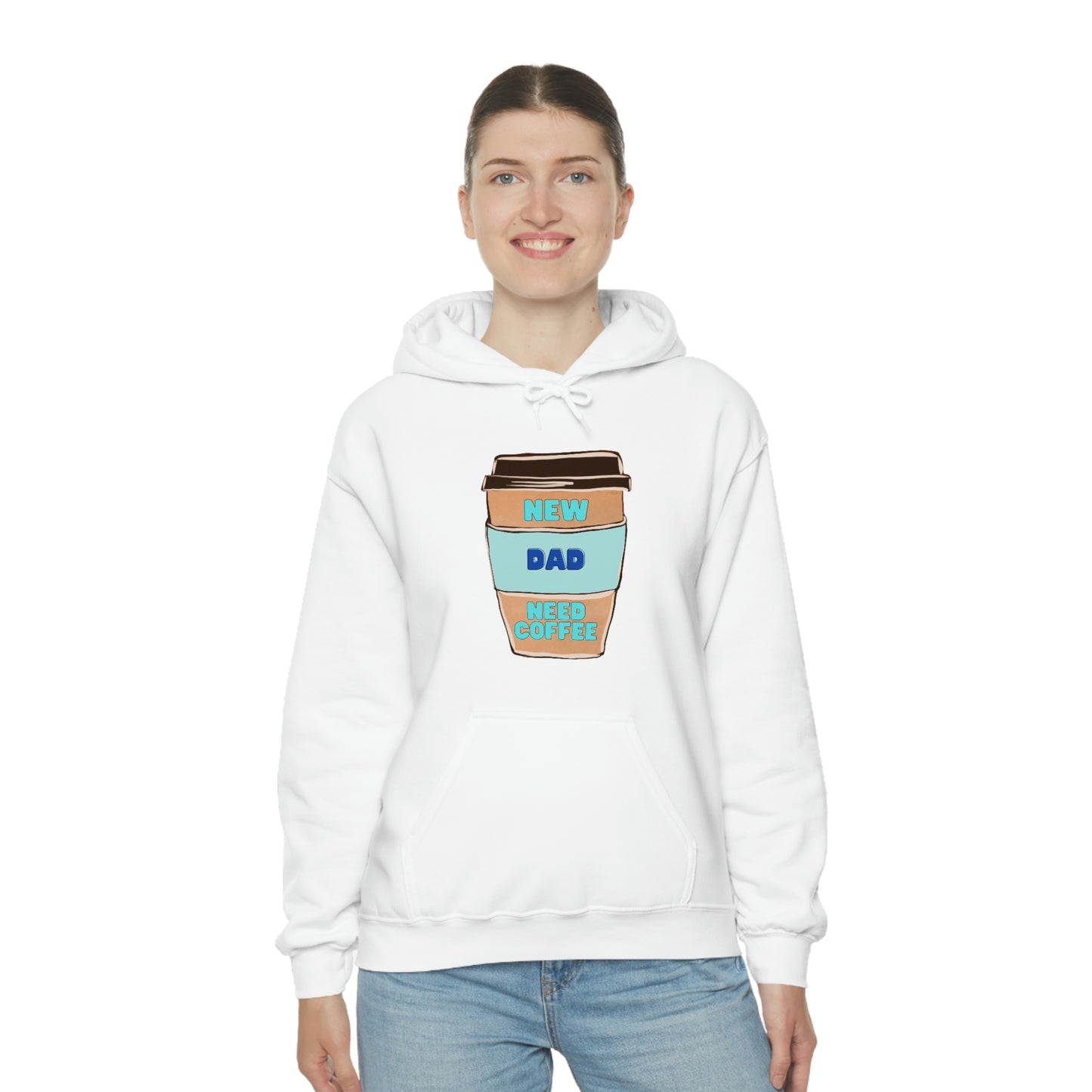New Dad Need Coffee Hoodie Unisex Heavy Blend Hooded Sweatshirt