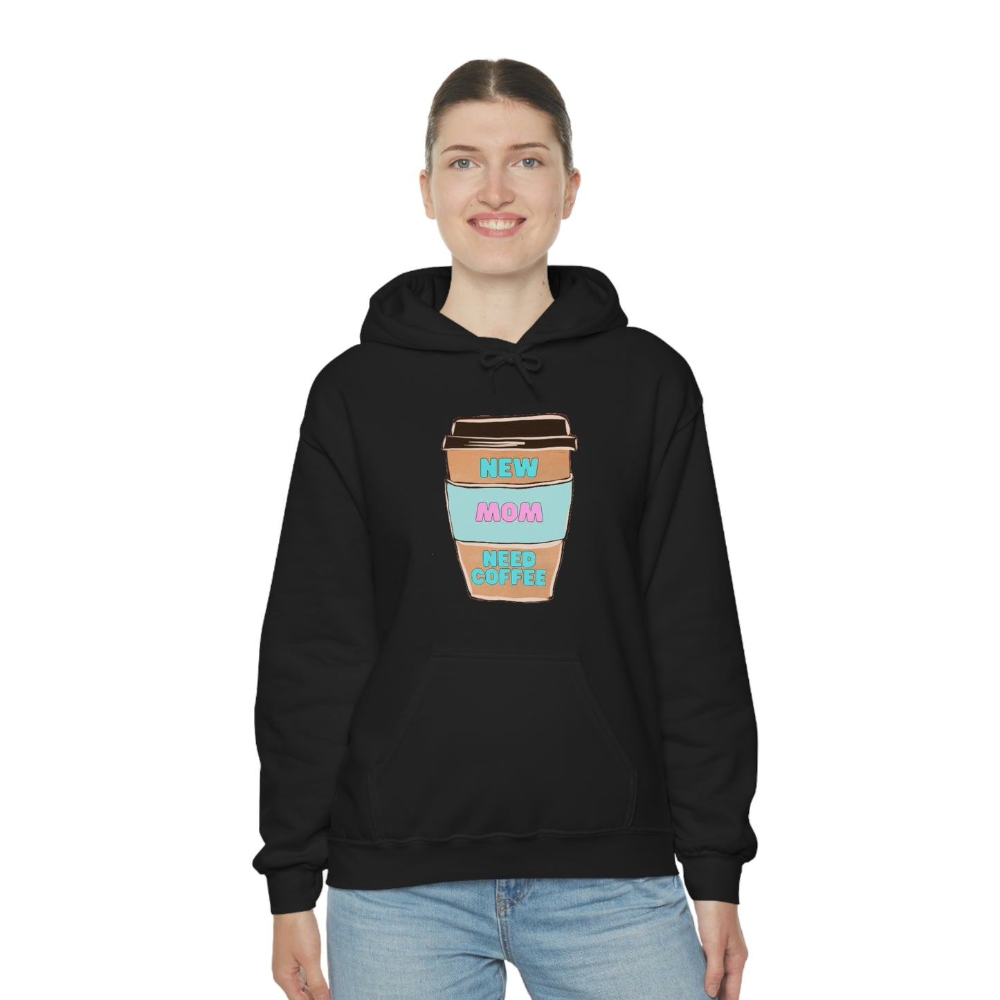 New Mom Need Coffee Unisex Heavy Blend Hooded Sweatshirt Hoodie