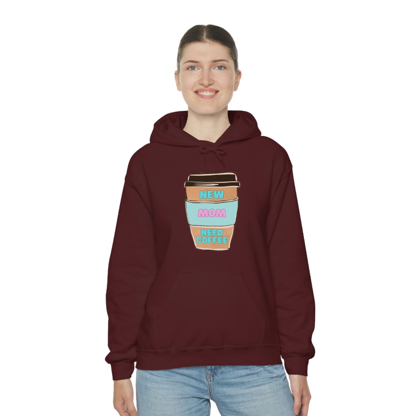 New Mom Need Coffee Unisex Heavy Blend Hooded Sweatshirt Hoodie