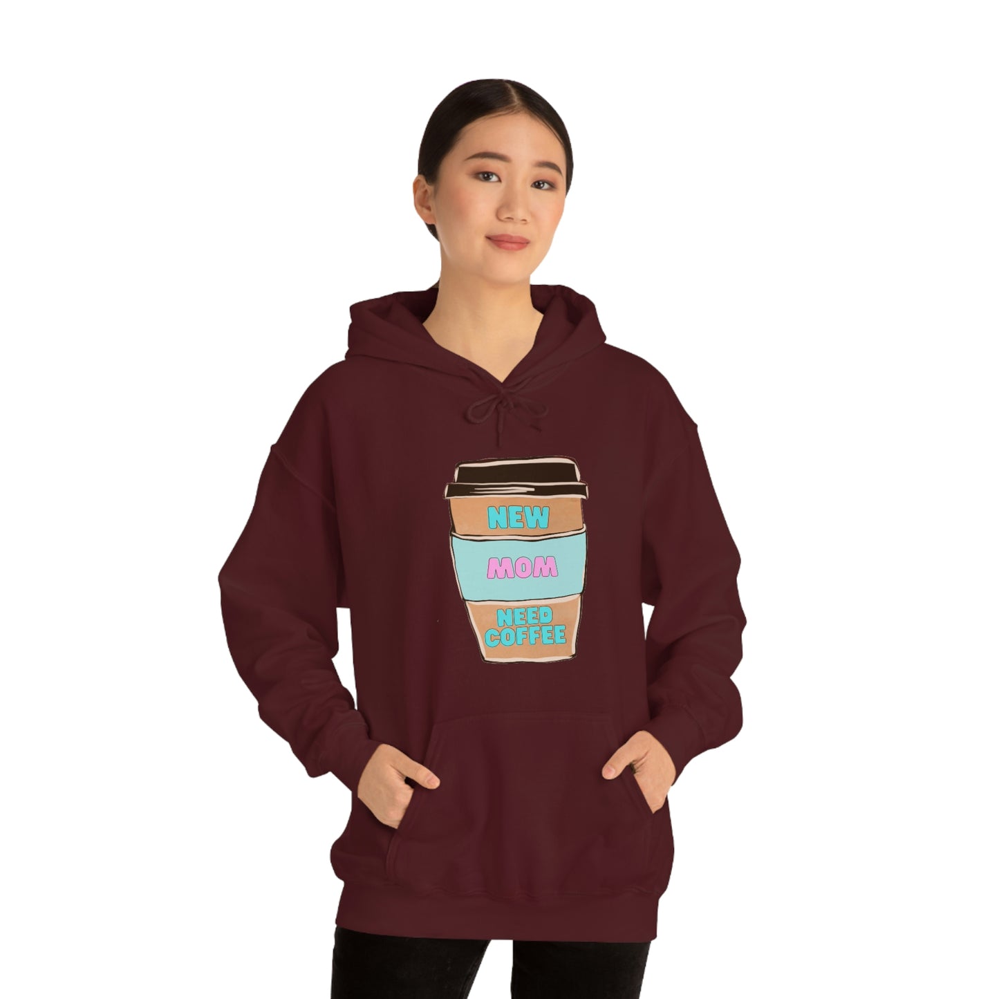 New Mom Need Coffee Unisex Heavy Blend Hooded Sweatshirt Hoodie