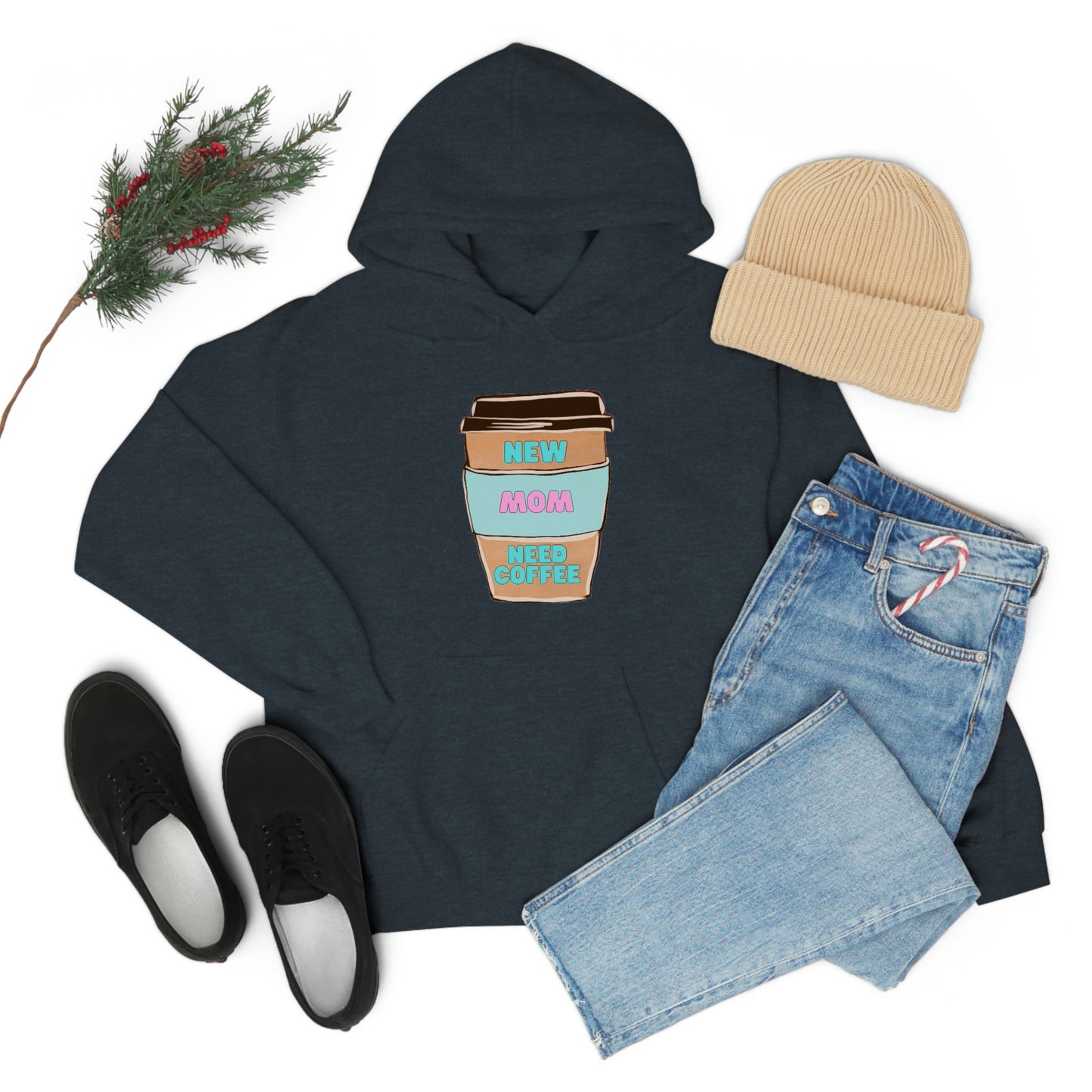 New Mom Need Coffee Unisex Heavy Blend Hooded Sweatshirt Hoodie