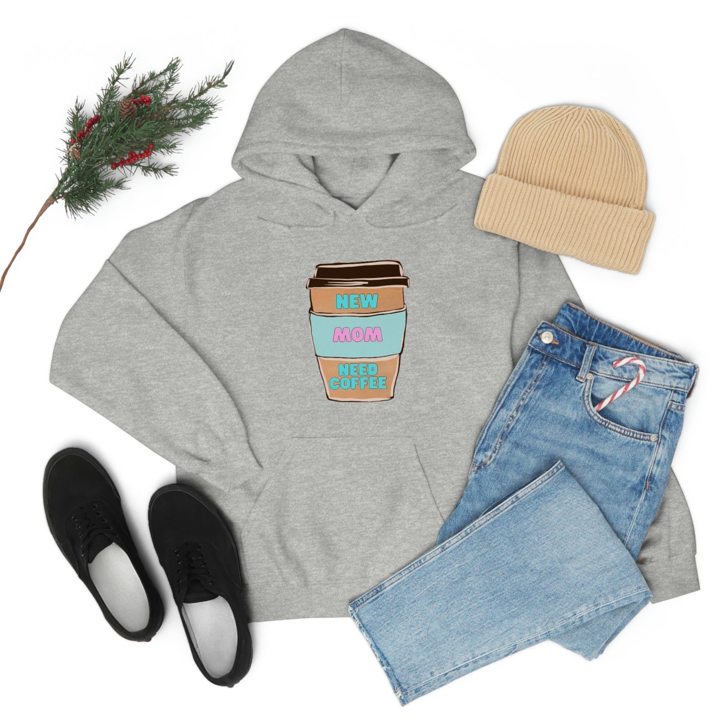 New Mom Need Coffee Unisex Heavy Blend Hooded Sweatshirt Hoodie