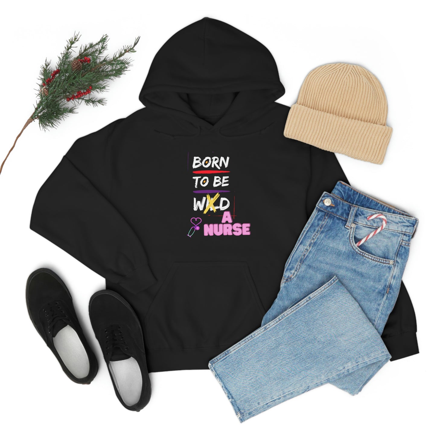 Born To Be A Nurse Unisex Heavy Blend Hooded Sweatshirt