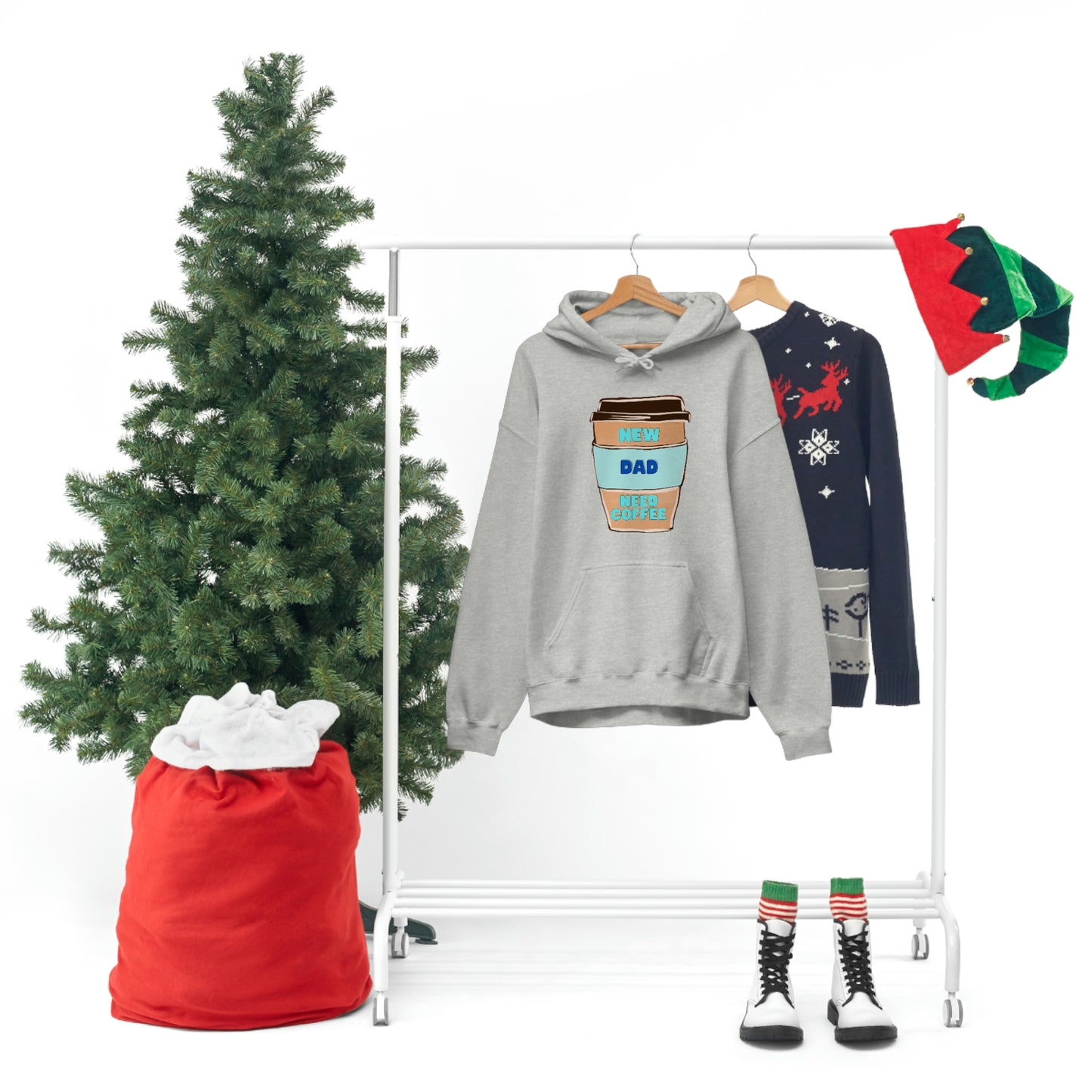 New Dad Need Coffee Hoodie Unisex Heavy Blend Hooded Sweatshirt