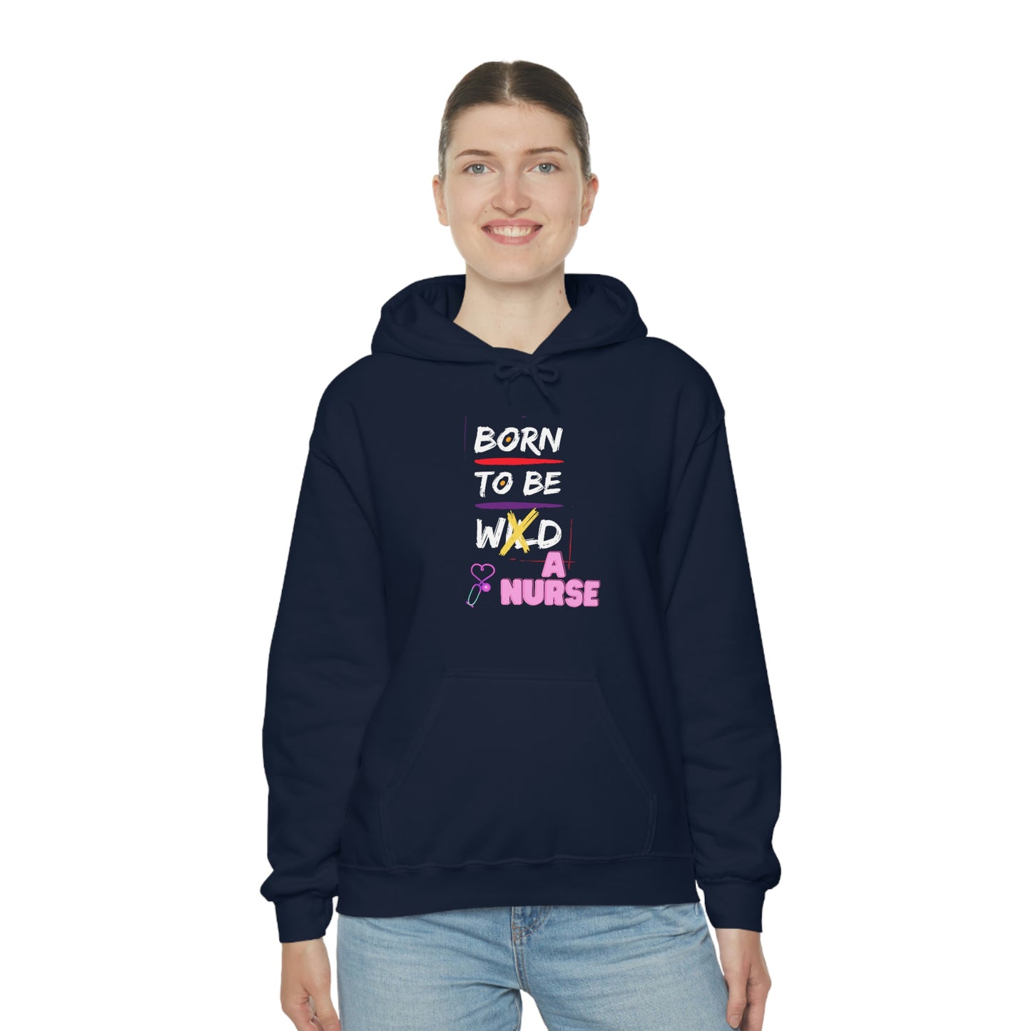 Born To Be A Nurse Unisex Heavy Blend Hooded Sweatshirt