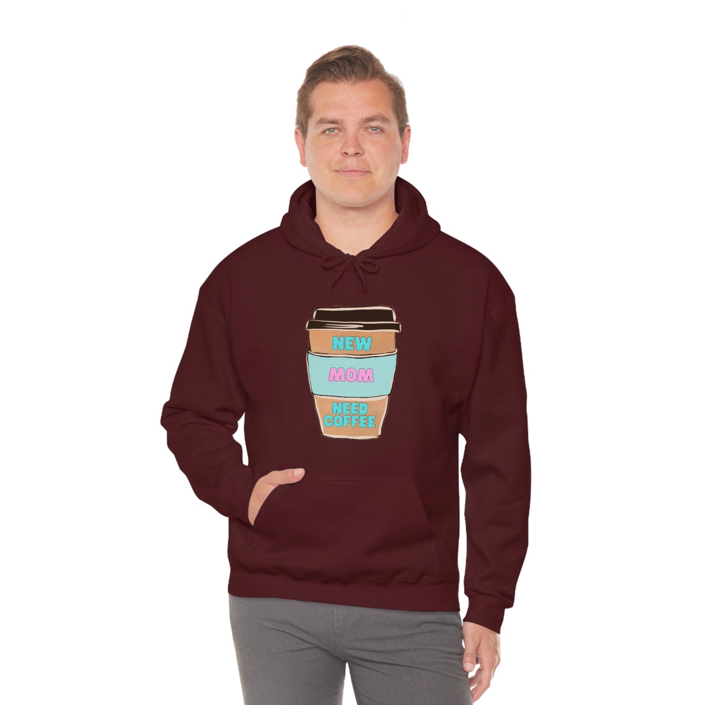 New Mom Need Coffee Unisex Heavy Blend Hooded Sweatshirt Hoodie