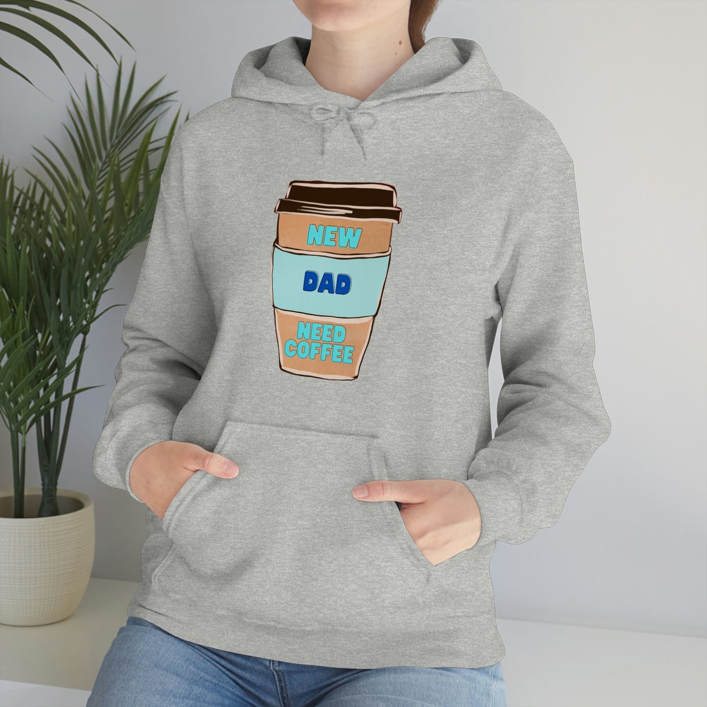 New Dad Need Coffee Hoodie Unisex Heavy Blend Hooded Sweatshirt