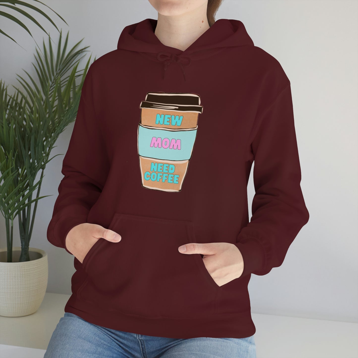 New Mom Need Coffee Unisex Heavy Blend Hooded Sweatshirt Hoodie