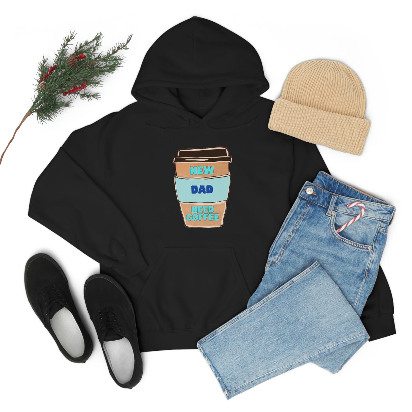 New Dad Need Coffee Hoodie Unisex Heavy Blend Hooded Sweatshirt