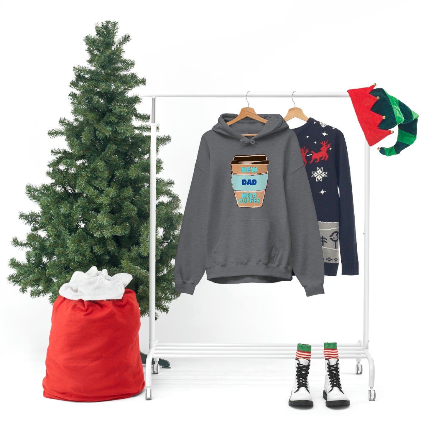 New Dad Need Coffee Hoodie Unisex Heavy Blend Hooded Sweatshirt
