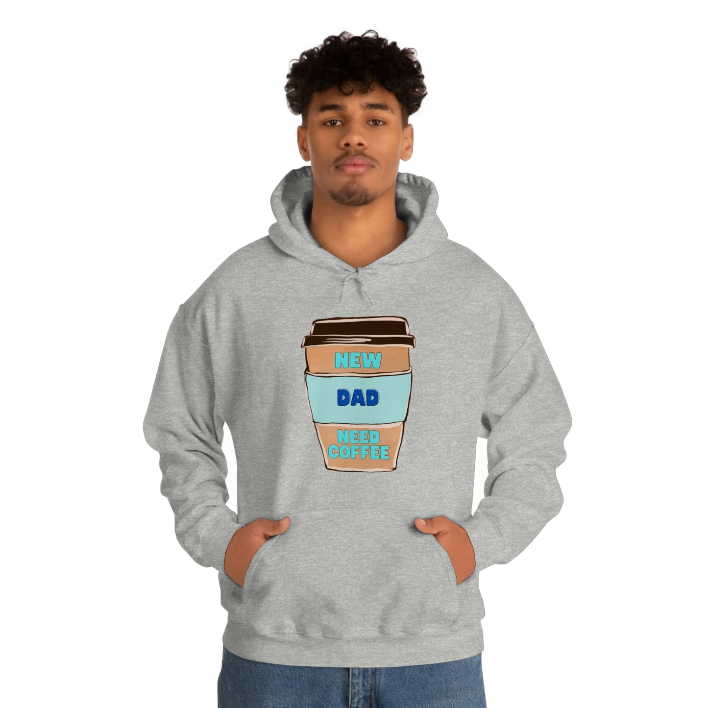 New Dad Need Coffee Hoodie Unisex Heavy Blend Hooded Sweatshirt