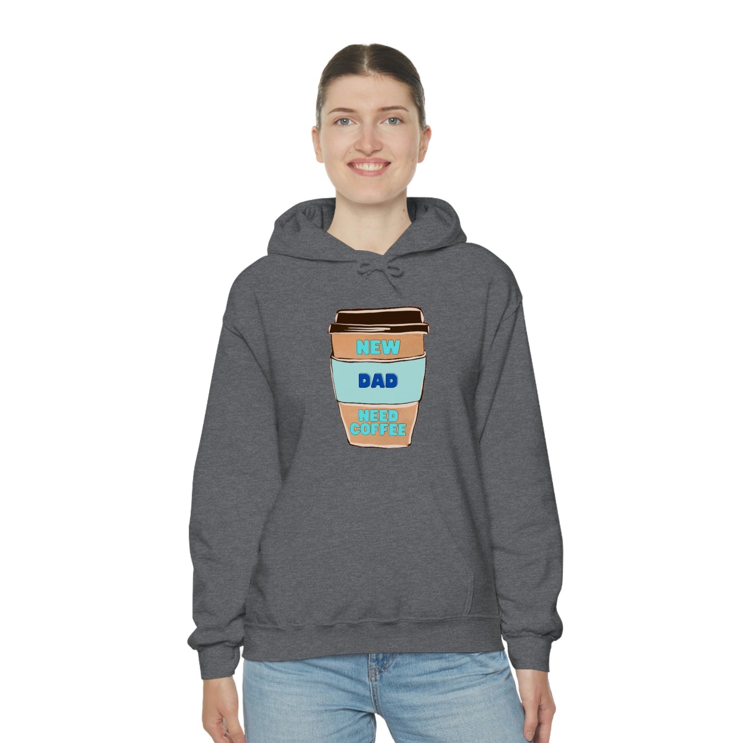 New Dad Need Coffee Hoodie Unisex Heavy Blend Hooded Sweatshirt