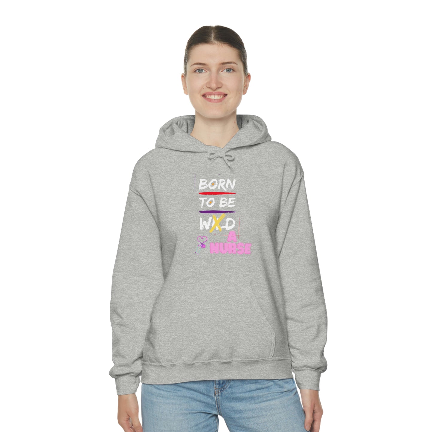 Born To Be A Nurse Unisex Heavy Blend Hooded Sweatshirt