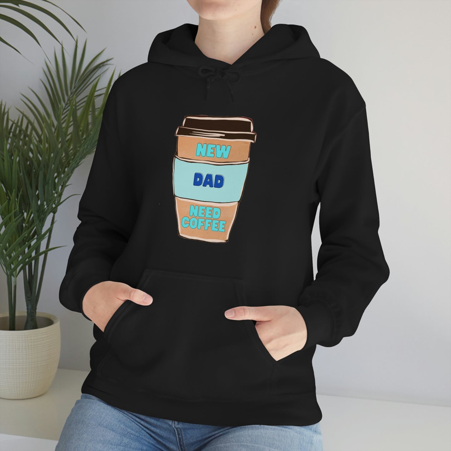 New Dad Need Coffee Hoodie Unisex Heavy Blend Hooded Sweatshirt