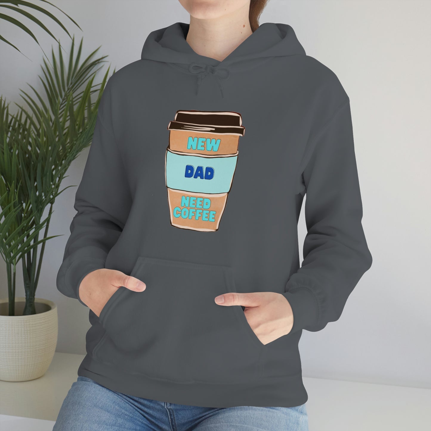 New Dad Need Coffee Hoodie Unisex Heavy Blend Hooded Sweatshirt