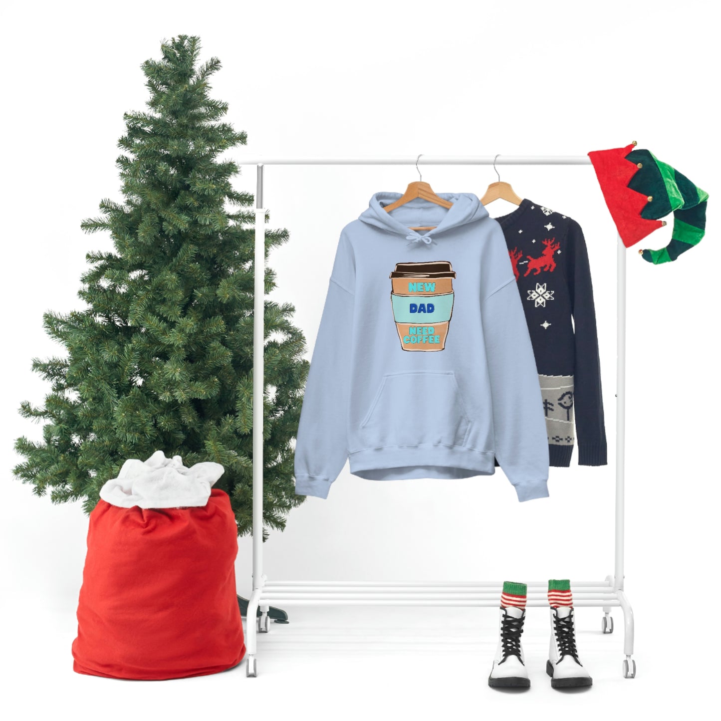 New Dad Need Coffee Hoodie Unisex Heavy Blend Hooded Sweatshirt