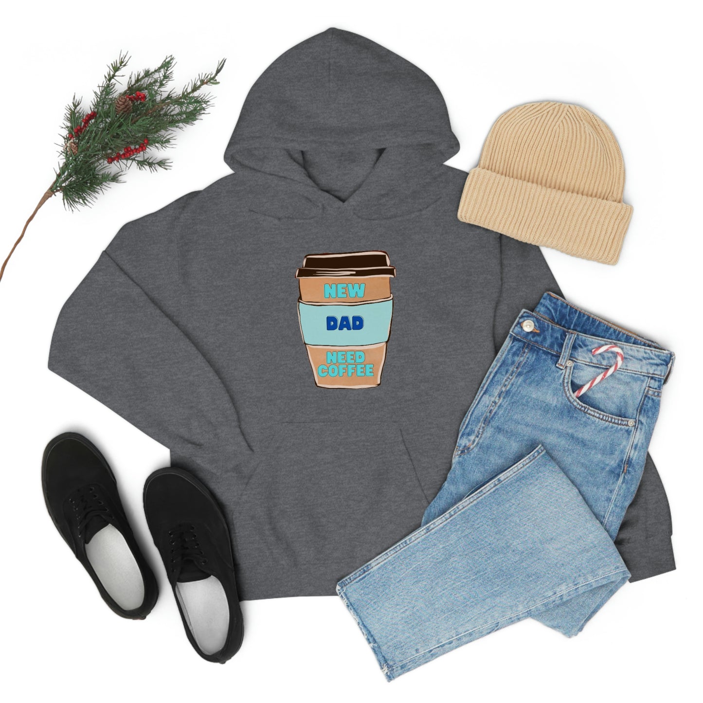 New Dad Need Coffee Hoodie Unisex Heavy Blend Hooded Sweatshirt
