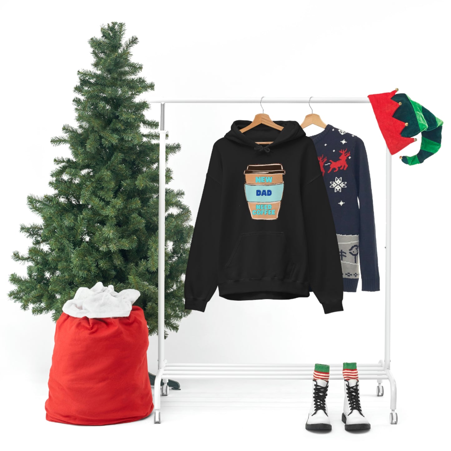 New Dad Need Coffee Hoodie Unisex Heavy Blend Hooded Sweatshirt