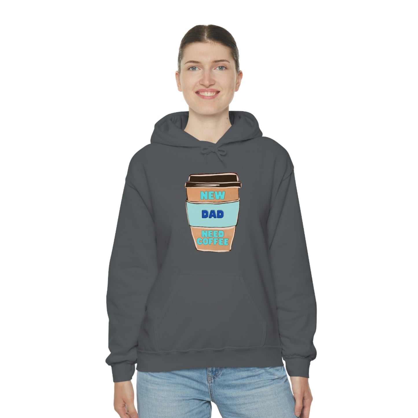 New Dad Need Coffee Hoodie Unisex Heavy Blend Hooded Sweatshirt