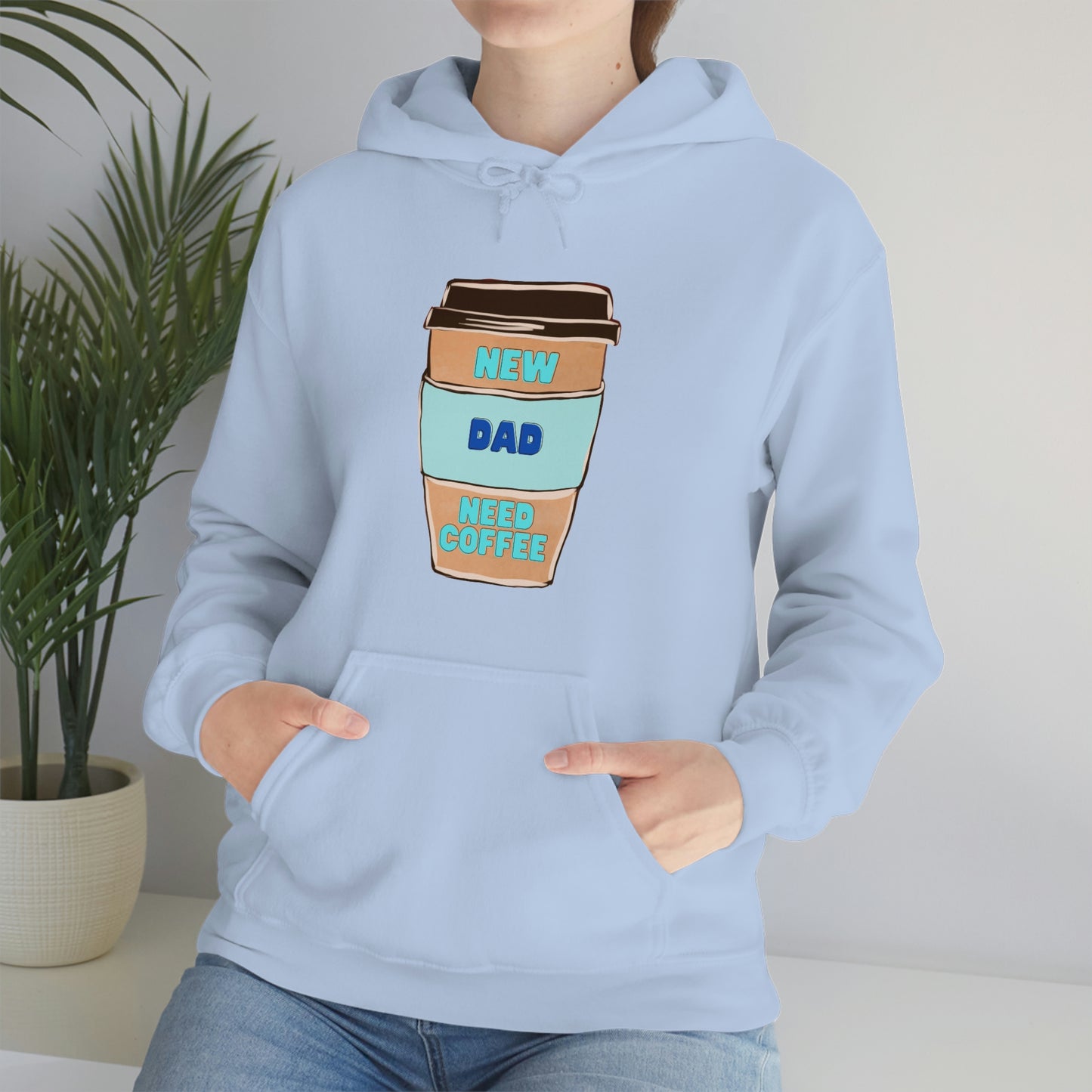 New Dad Need Coffee Hoodie Unisex Heavy Blend Hooded Sweatshirt