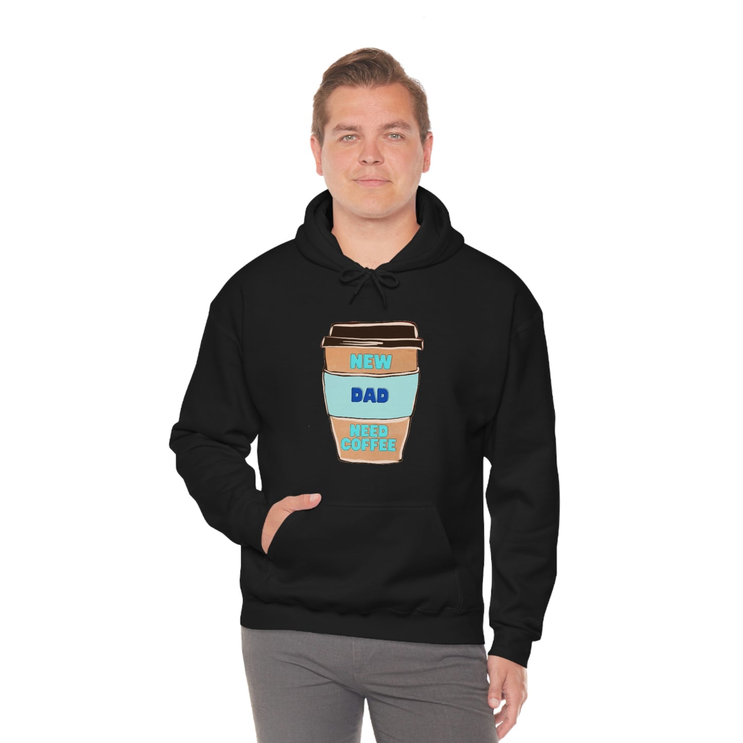 New Dad Need Coffee Hoodie Unisex Heavy Blend Hooded Sweatshirt