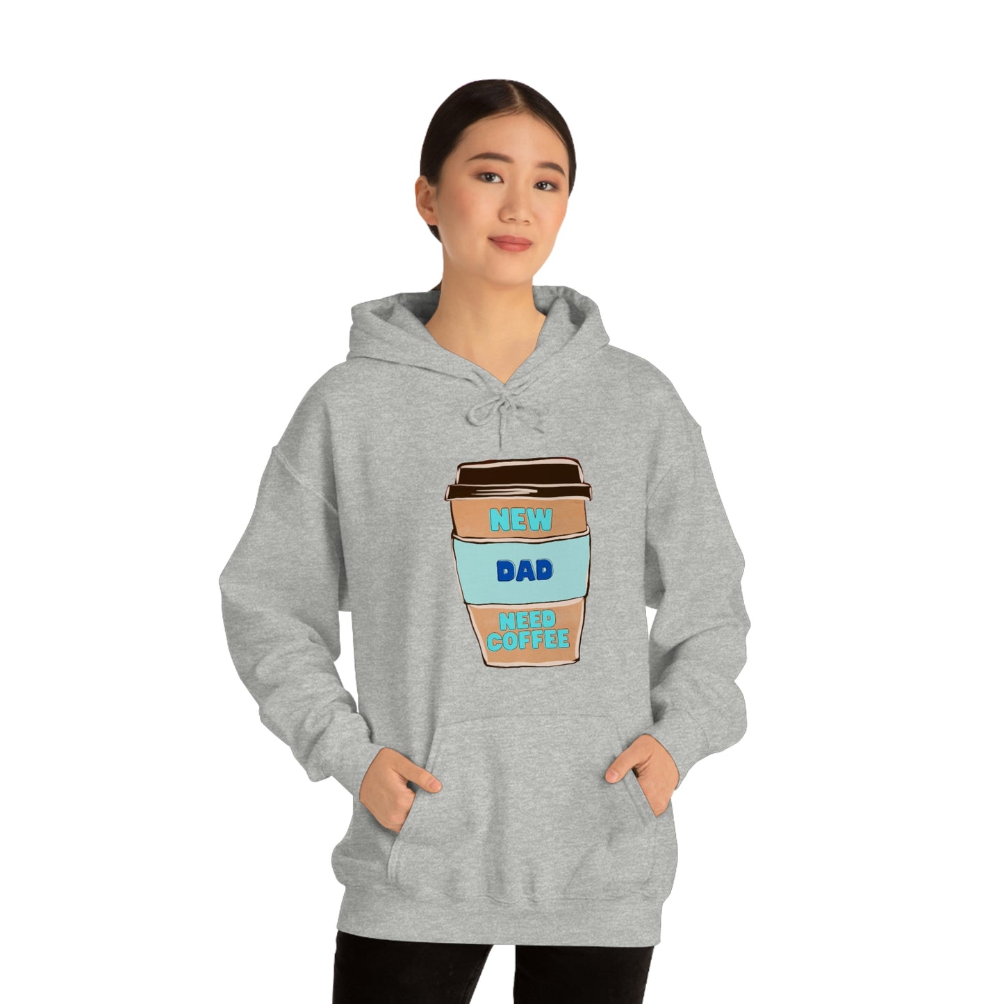 New Dad Need Coffee Hoodie Unisex Heavy Blend Hooded Sweatshirt