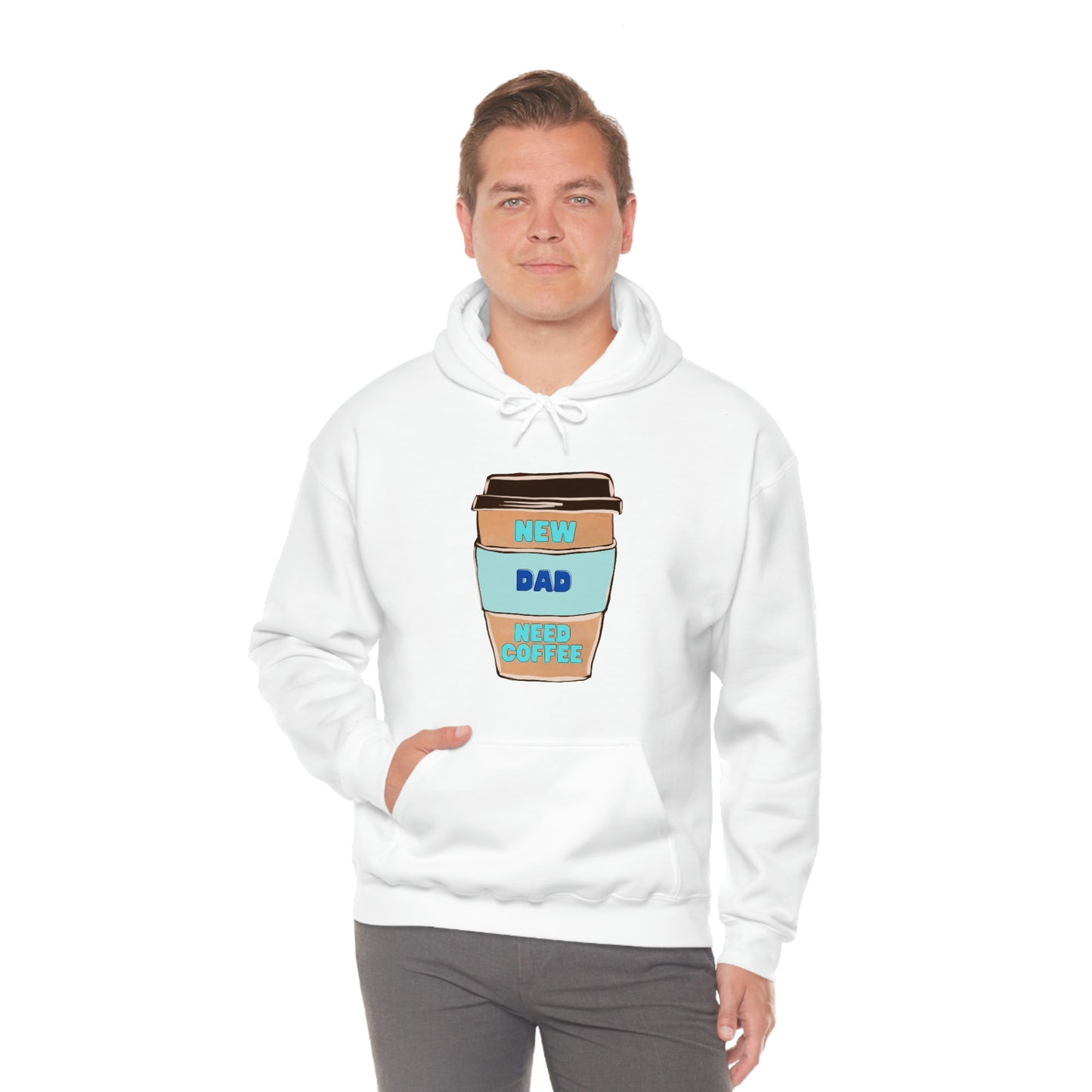 New Dad Need Coffee Hoodie Unisex Heavy Blend Hooded Sweatshirt