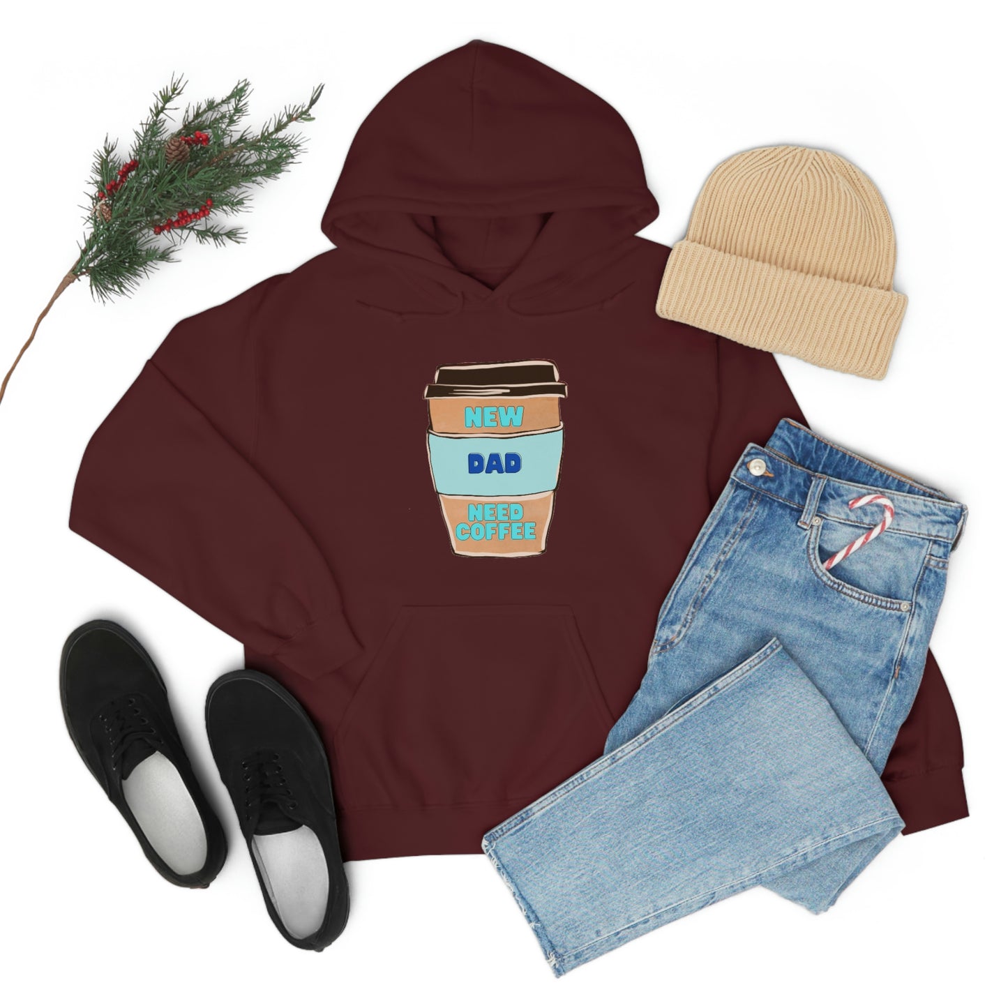 New Dad Need Coffee Hoodie Unisex Heavy Blend Hooded Sweatshirt