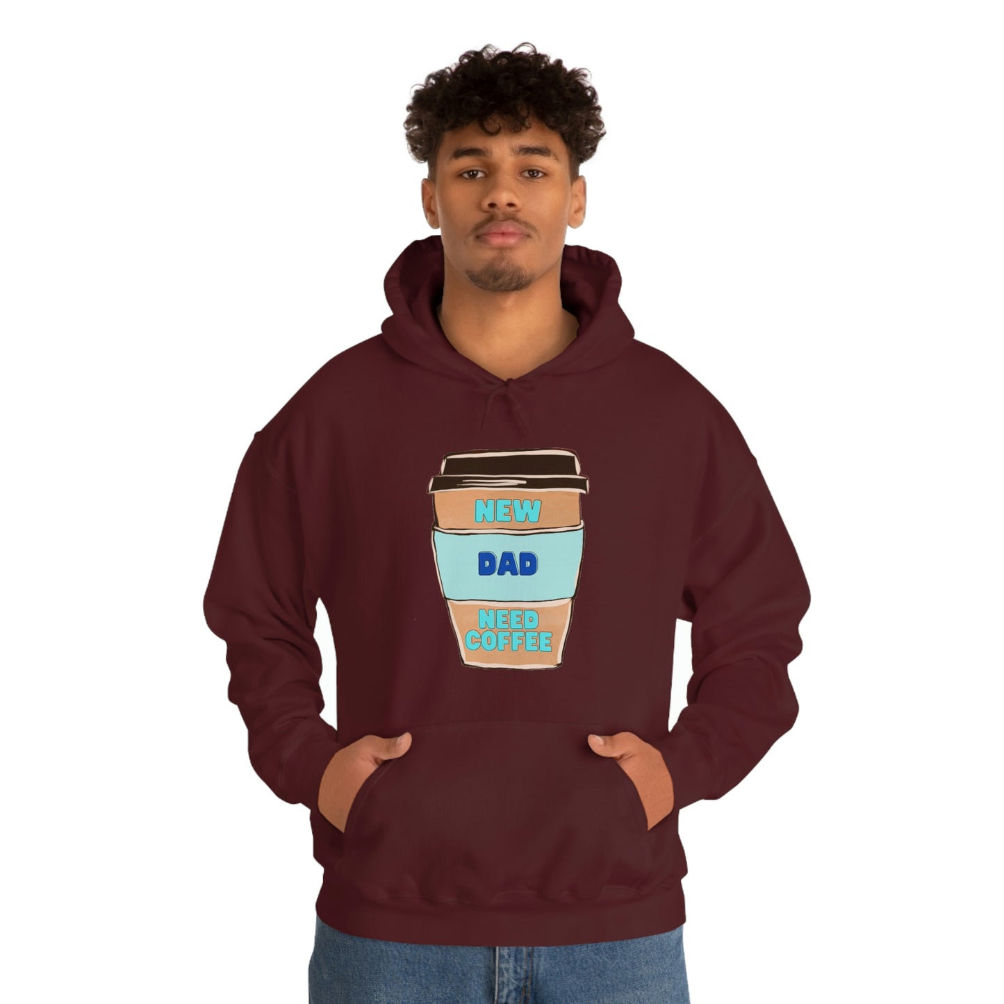 New Dad Need Coffee Hoodie Unisex Heavy Blend Hooded Sweatshirt