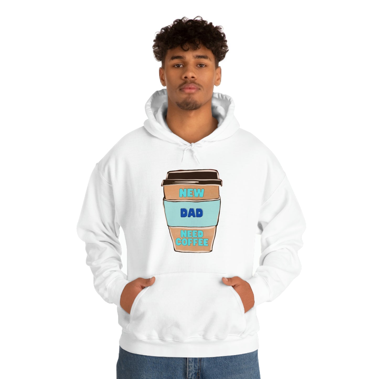 New Dad Need Coffee Hoodie Unisex Heavy Blend Hooded Sweatshirt