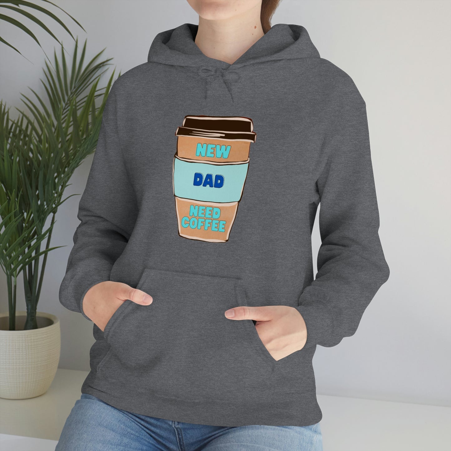 New Dad Need Coffee Hoodie Unisex Heavy Blend Hooded Sweatshirt