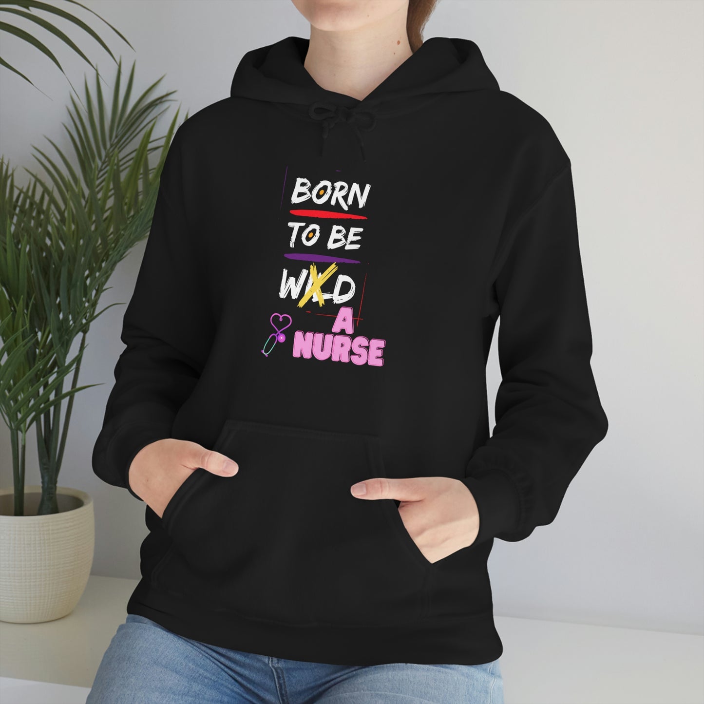 Born To Be A Nurse Unisex Heavy Blend Hooded Sweatshirt