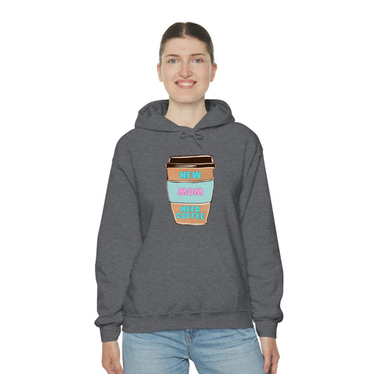 New Mom Need Coffee Unisex Heavy Blend Hooded Sweatshirt Hoodie