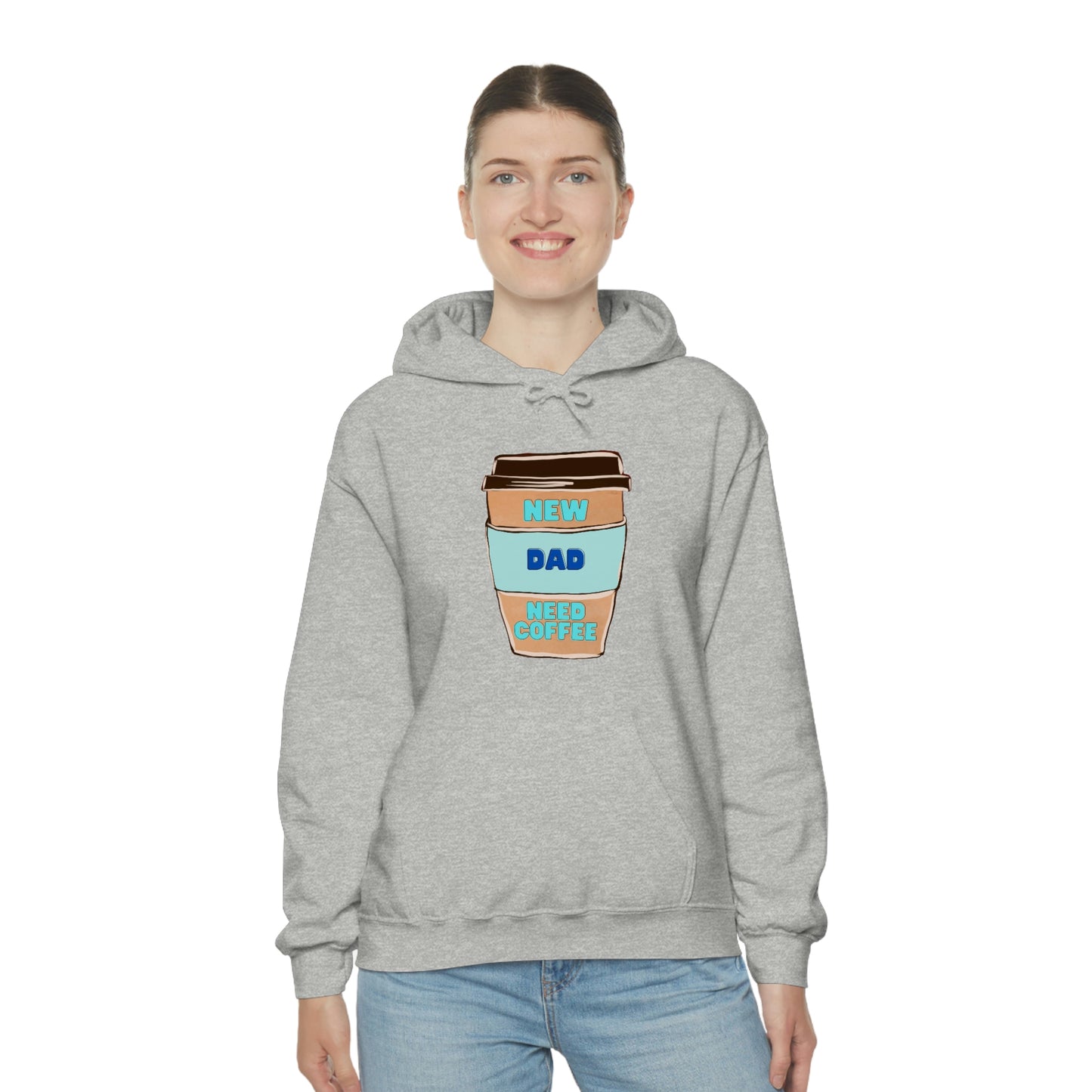 New Dad Need Coffee Hoodie Unisex Heavy Blend Hooded Sweatshirt
