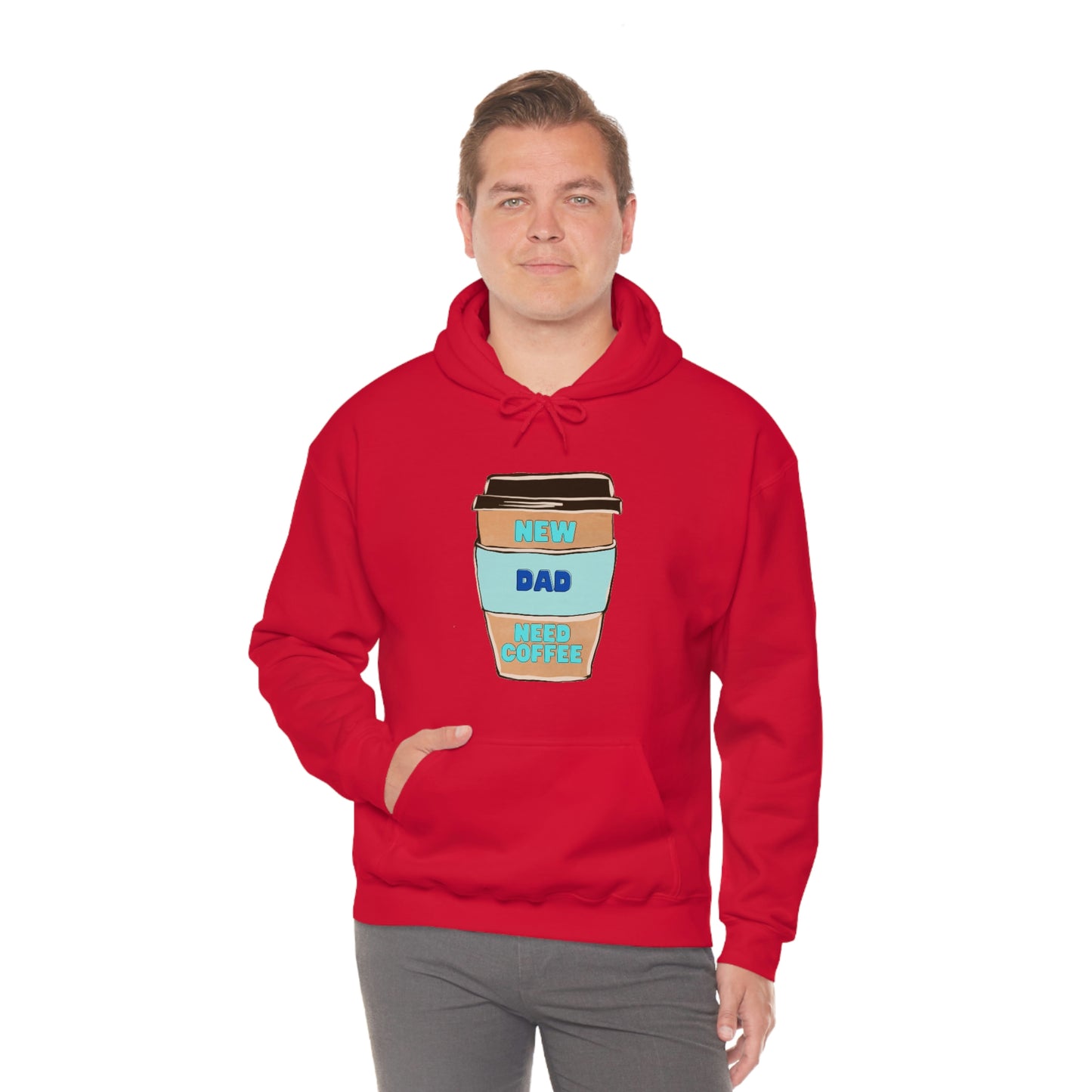 New Dad Need Coffee Hoodie Unisex Heavy Blend Hooded Sweatshirt