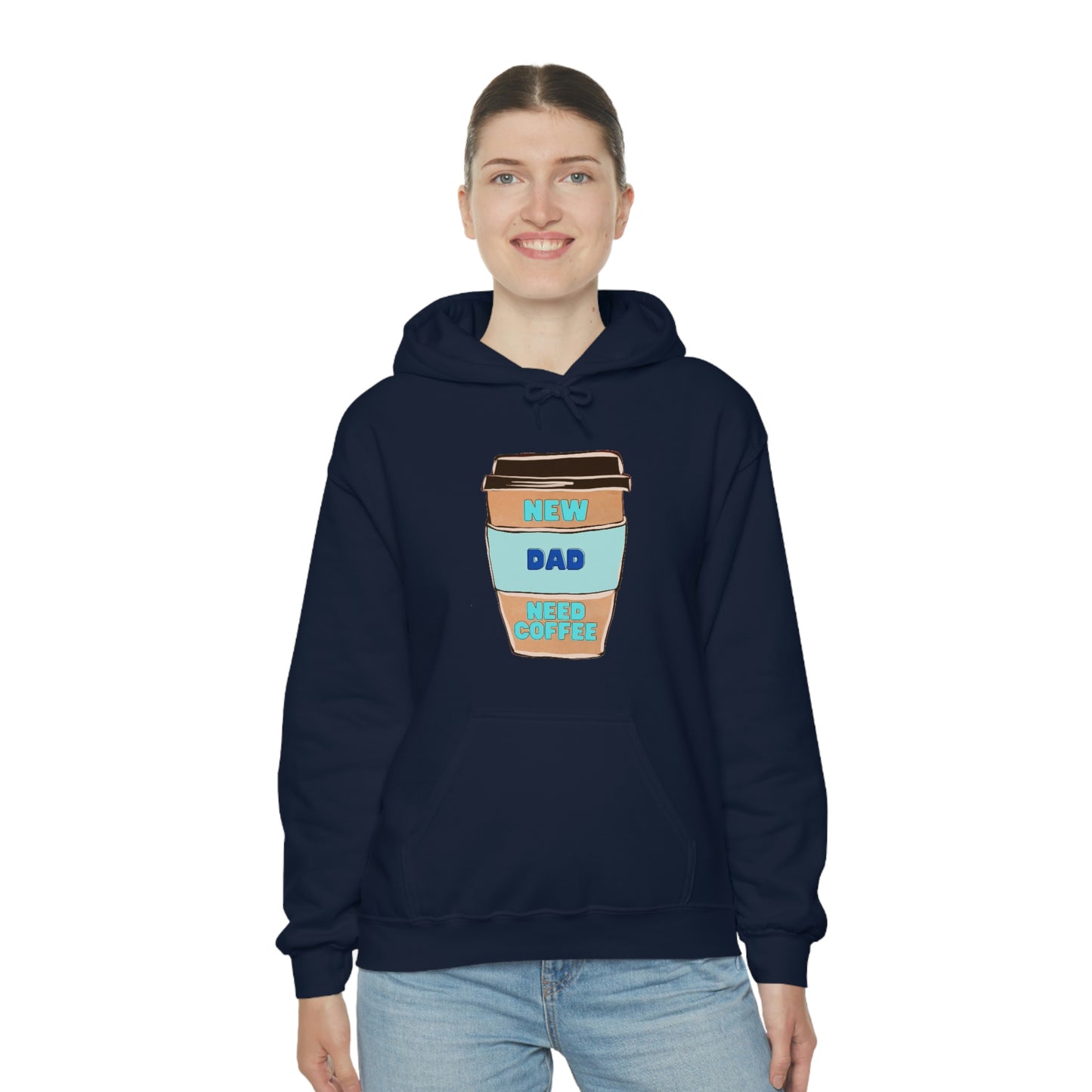 New Dad Need Coffee Hoodie Unisex Heavy Blend Hooded Sweatshirt