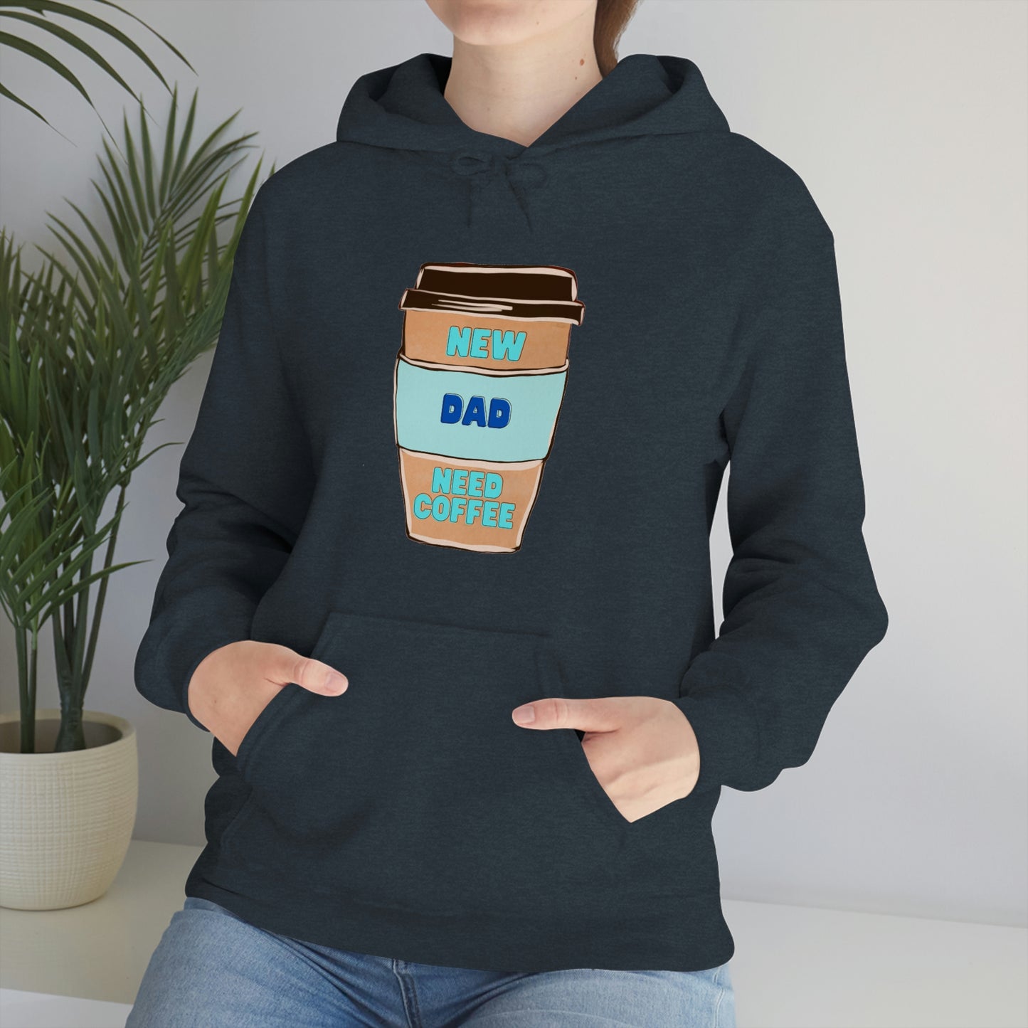 New Dad Need Coffee Hoodie Unisex Heavy Blend Hooded Sweatshirt
